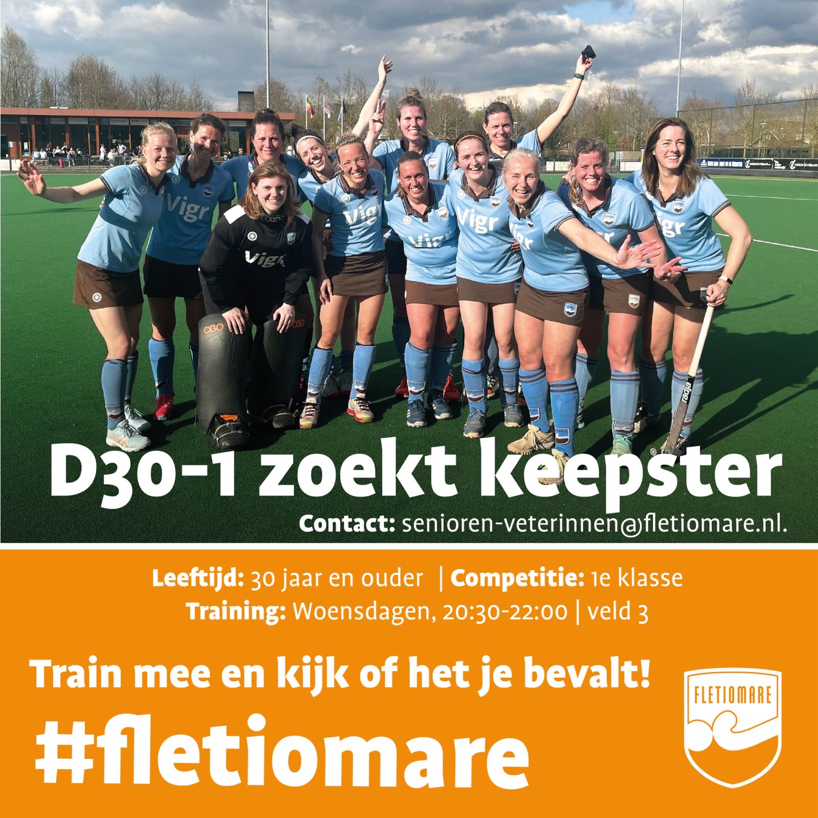 D30-1 zoekt keepster!
