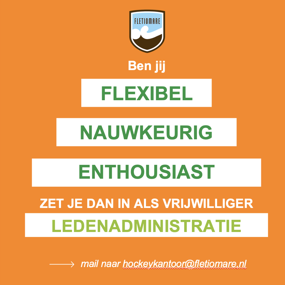  Vrijwilliger gezocht – Ledenadministratie Fletiomare 