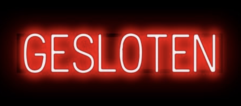 Bar gesloten vrijdag 14 november