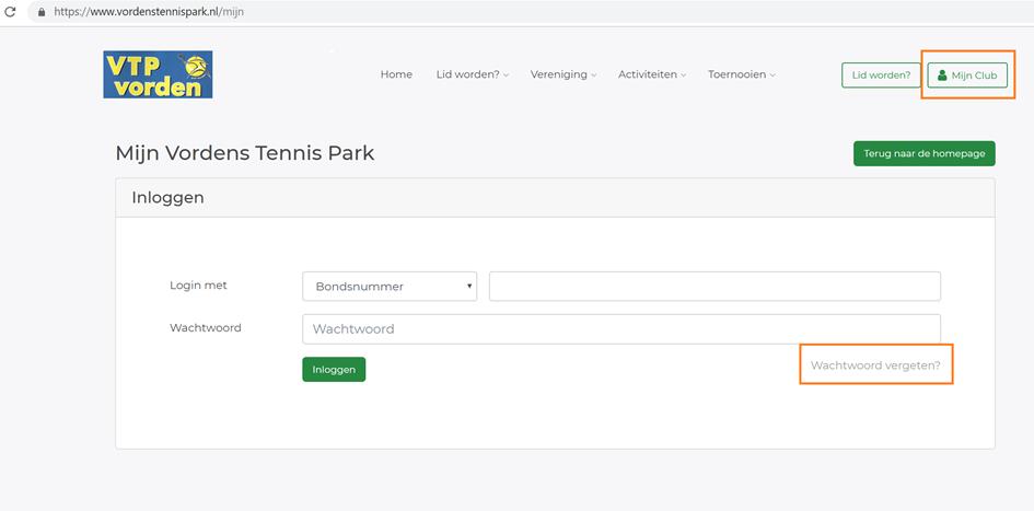 Inlog Mijn Club
