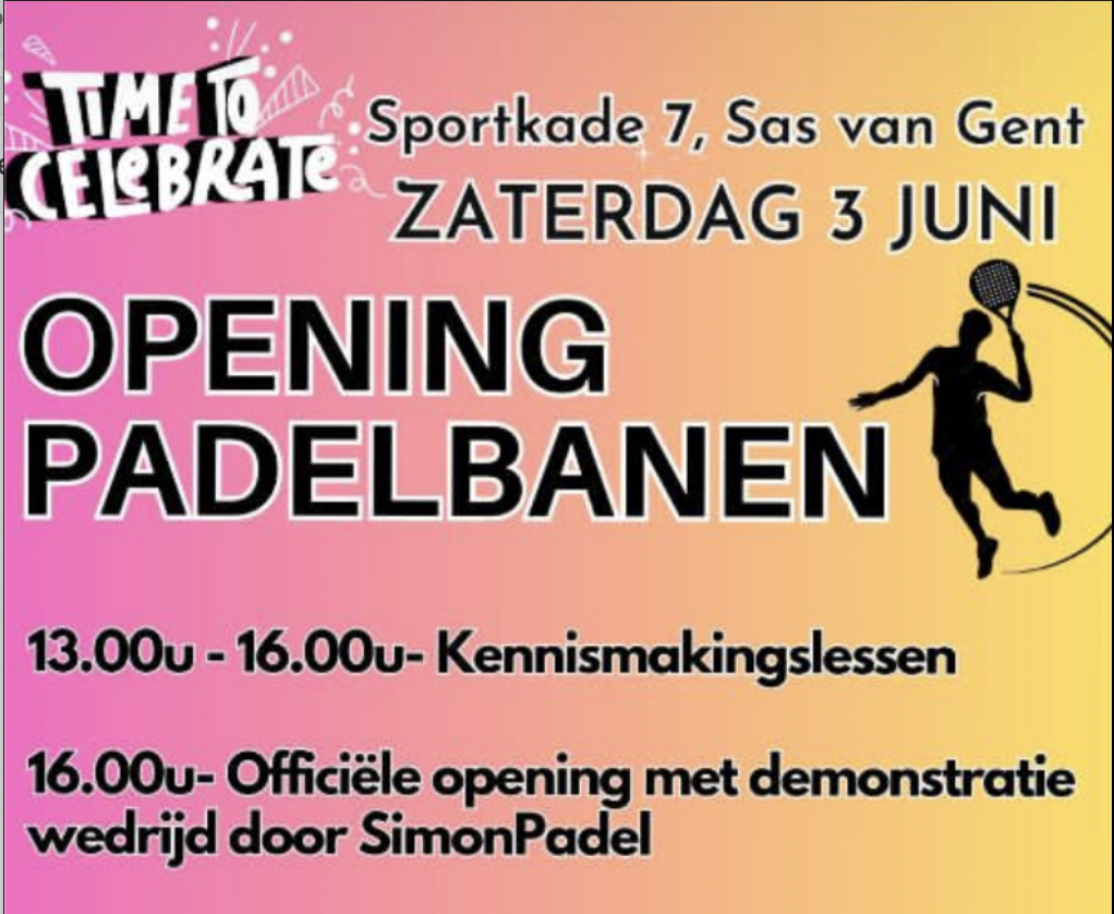 Opening padelbanen - Kennismakingsles 14:00 - 15:00 uur